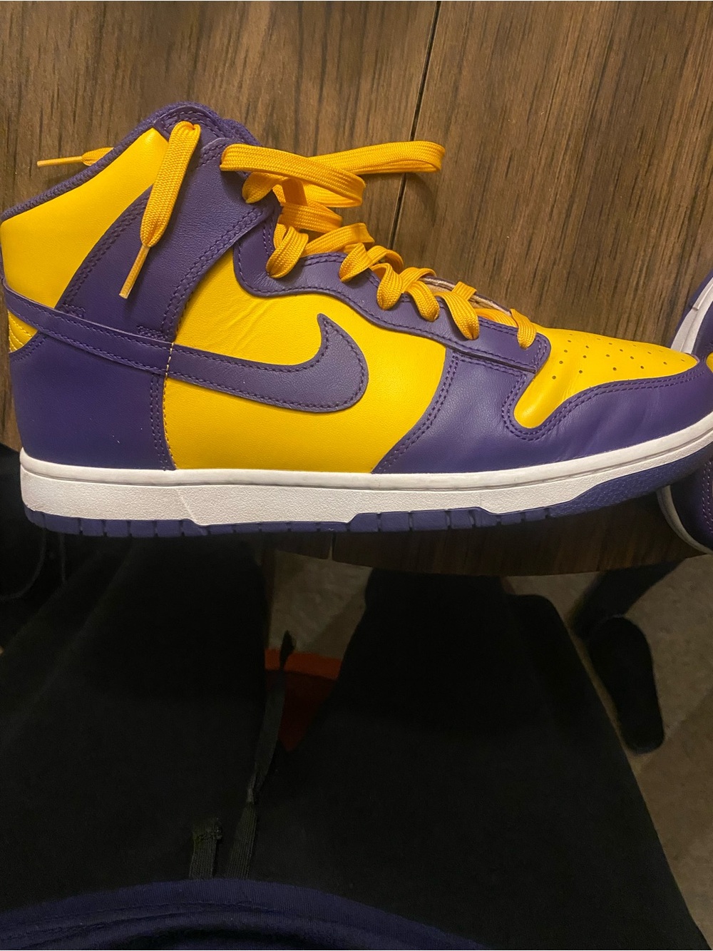 Nike High-Top Sneakers in Yellow and Purple dunks no box 9-10 condition